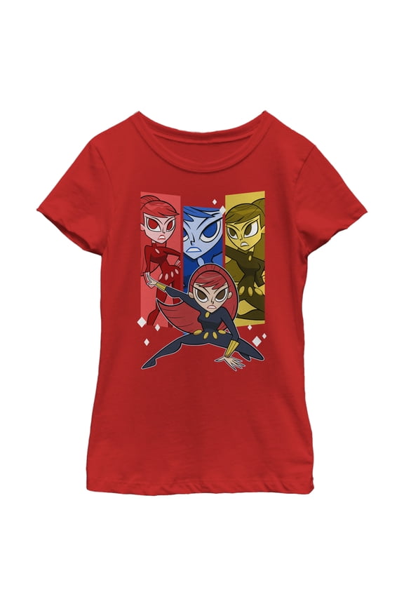 Girl's Marvel Black Widow Cartoon Hero Pose Graphic Tee Red Medium