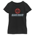thumbnail image 1 of Girl's Marvel Black Widow Neon Hourglass  Graphic Tee Black Small, 1 of 3
