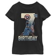 thumbnail image 1 of Girl's Marvel Captain America 7th Birthday  Graphic Tee Black Large, 1 of 3