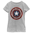 thumbnail image 1 of Girl's Marvel Captain America Shield Comic Print Graphic Tee Athletic Heather Large, 1 of 4