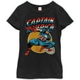 thumbnail image 1 of Girl's Marvel Captain America Shield  Graphic Tee Black Large, 1 of 3
