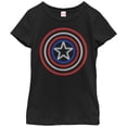 thumbnail image 1 of Girl's Marvel Captain America Shield Neon Light  Graphic Tee Black X Large, 1 of 3