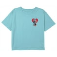 thumbnail image 1 of Girl's Marvel Captain America Small Heart Portrait Graphic Cropped T-Shirt Blue Small, 1 of 3