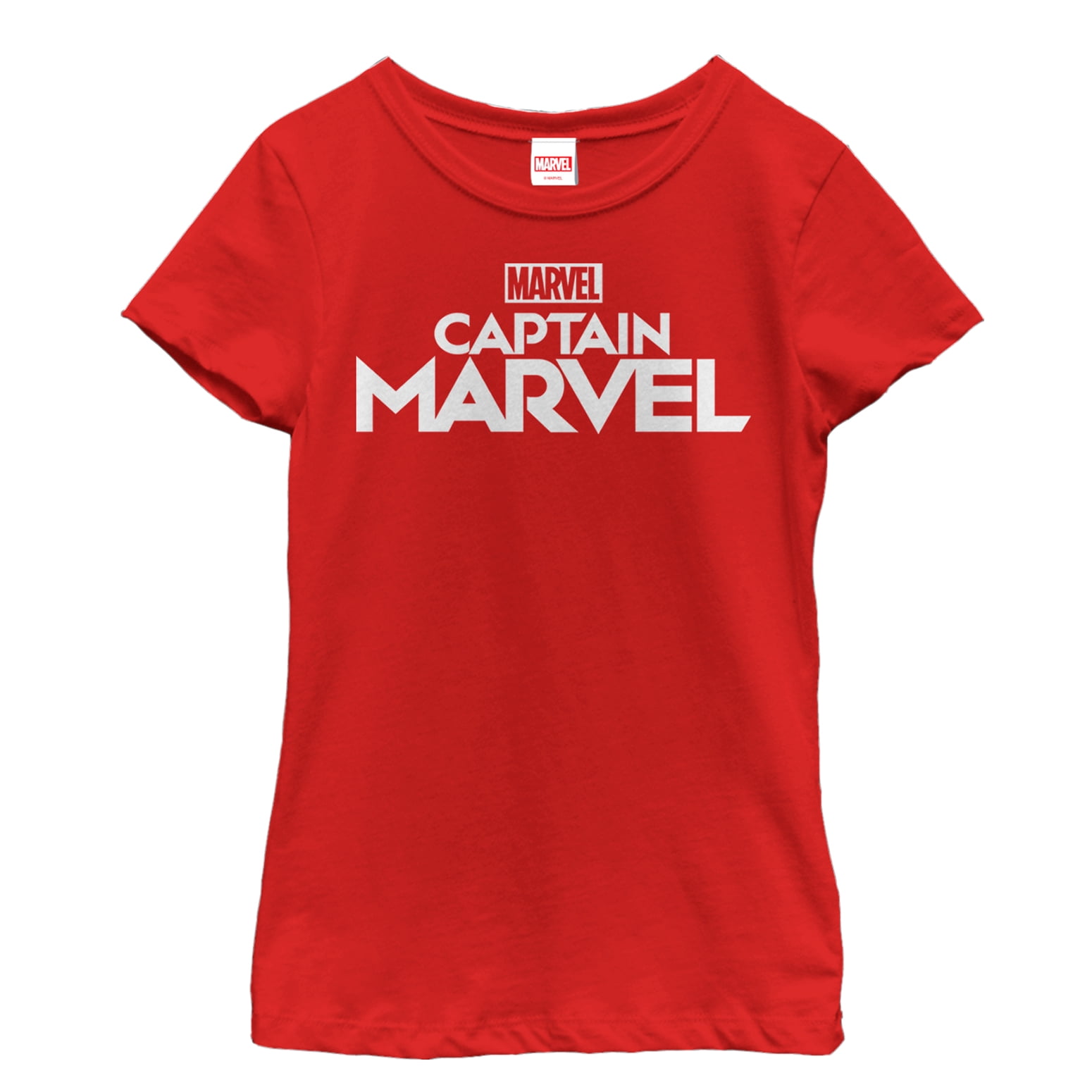 Girl's Marvel Captain Marvel Bold Logo Graphic Tee Red X Large ...
