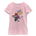 thumbnail image 1 of Girl's Marvel Captain Marvel Faster Strike  Graphic Tee Light Pink X Small, 1 of 3