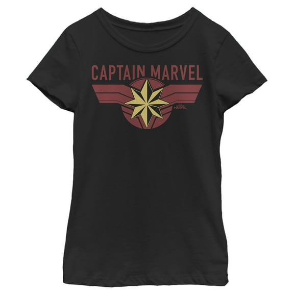 Girl's Marvel Captain Marvel Large Emblem  Graphic Tee