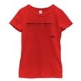 thumbnail image 1 of Girl's Marvel Captain Marvel Pager Text Graphic Tee Red Large, 1 of 4