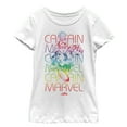 thumbnail image 1 of Girl's Marvel Captain Marvel Rainbow Kree  Graphic Tee White Medium, 1 of 4