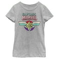 thumbnail image 1 of Girl's Marvel Captain Marvel Rainbow Star Symbol  Graphic Tee Athletic Heather Large, 1 of 4