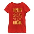 thumbnail image 1 of Girl's Marvel Captain Marvel Stained Star Symbol  Graphic Tee Red Large, 1 of 4