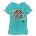 thumbnail image 1 of Girl's Marvel Captain Marvel Star Power  Graphic Tee Tahiti Blue X Small, 1 of 3