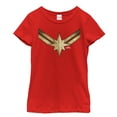 thumbnail image 1 of Girl's Marvel Captain Marvel Star Symbol Costume  Graphic Tee Red Large, 1 of 5