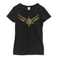 thumbnail image 1 of Girl's Marvel Captain Marvel Vintage Star Costume Graphic Tee Black Large, 1 of 3