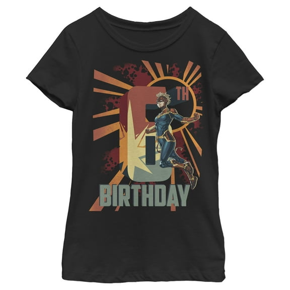 Girl's Marvel Carol Danvers 6th Birthday  Graphic T-Shirt