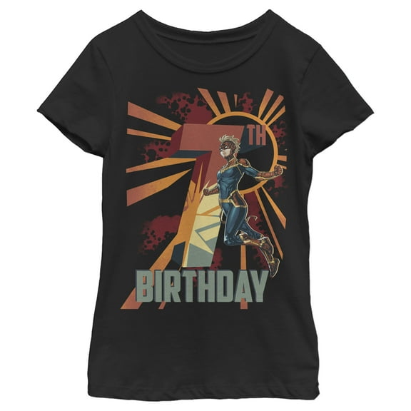 Girl's Marvel Carol Danvers 7th Birthday  Graphic T-Shirt