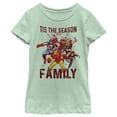 thumbnail image 1 of Girl's Marvel Christmas Season for Family  Graphic Tee Mint Small, 1 of 3