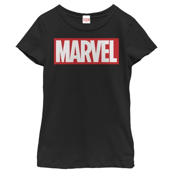 Girl's Marvel Classic Bold Logo Graphic Tee Black Small