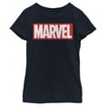 thumbnail image 1 of Girl's Marvel Classic Bold Logo  Graphic Tee Navy Blue Small, 1 of 3