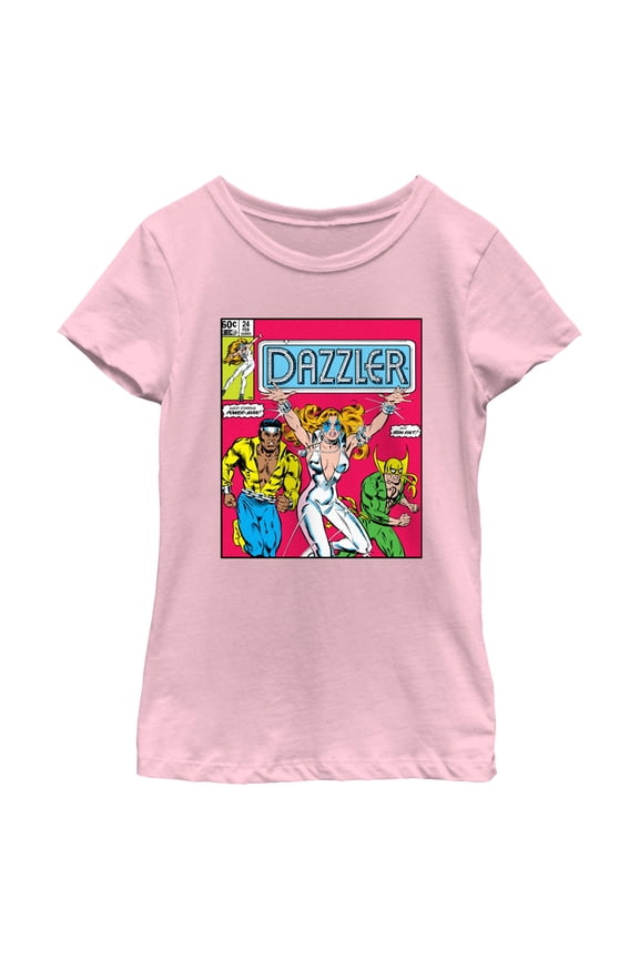 Girl's Marvel Dazzler Power-Man and Iron Fist Comic Book Cover Graphic T-Shirt