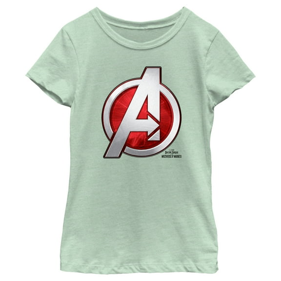 Girl's Marvel Doctor Strange in the Multiverse of Madness Avengers Logo  Graphic Tee Mint Small