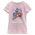 thumbnail image 1 of Girl's Marvel Doctor Strange in the Multiverse of Madness Distressed Group Shot  Graphic Tee Light Pink Large, 1 of 4