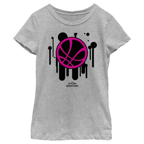 Girl's Marvel Doctor Strange in the Multiverse of Madness Drip Logo  Graphic Tee Athletic Heather Small