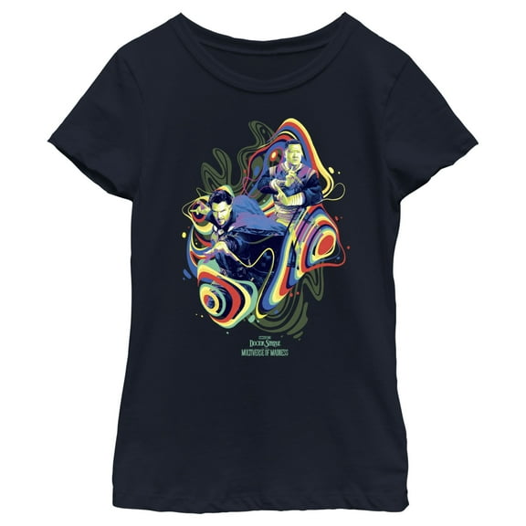 Girl's Marvel Doctor Strange in the Multiverse of Madness Groovy Magic Graphic Tee Navy Blue X Small