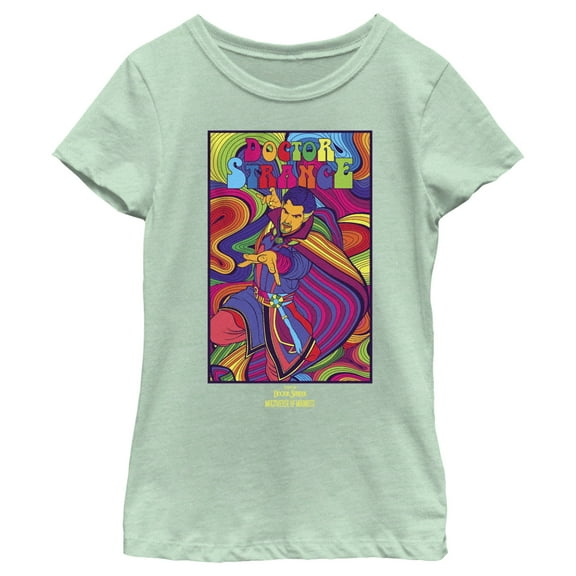 Girl's Marvel Doctor Strange in the Multiverse of Madness Groovy Strange  Graphic Tee Mint Medium