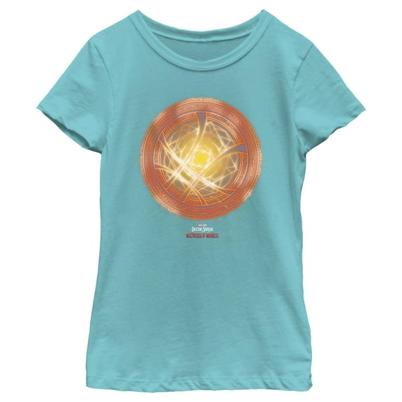 Girl's Marvel Doctor Strange in the Multiverse of Madness Orange Rune  Graphic Tee Tahiti Blue X Small