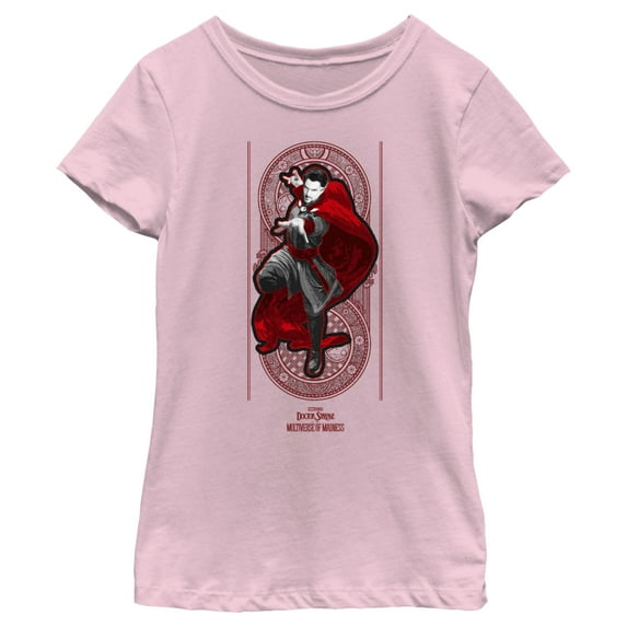 Girl's Marvel Doctor Strange in the Multiverse of Madness Red Strange Graphic Tee Light Pink Small