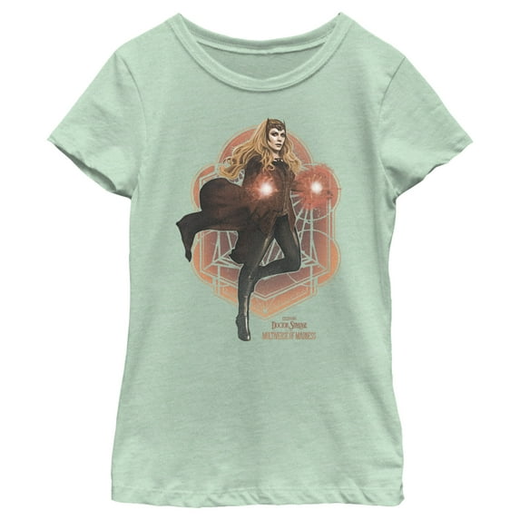 Girl's Marvel Doctor Strange in the Multiverse of Madness Scarlet Witch Graphic Tee Mint Small