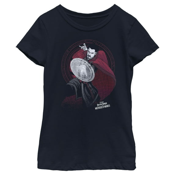 Girl's Marvel Doctor Strange in the Multiverse of Madness Stephen Strange Graphic Tee Navy Blue Medium