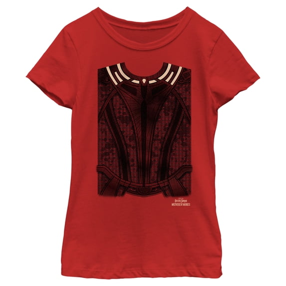 Girl's Marvel Doctor Strange in the Multiverse of Madness Wanda Costume Graphic Tee Red X Small