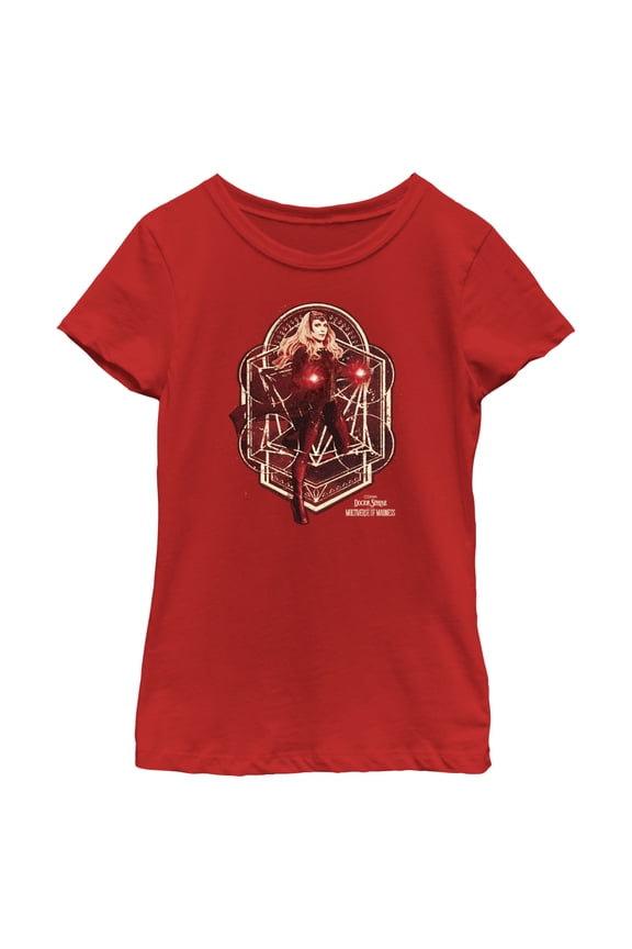 Girl's Marvel Doctor Strange in the Multiverse of Madness Wanda Maximoff Graphic Tee Red Large