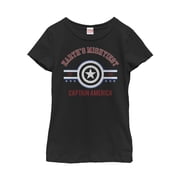 Girls Marvel Earths Mightiest Captain America Graphic Tee Black X Large