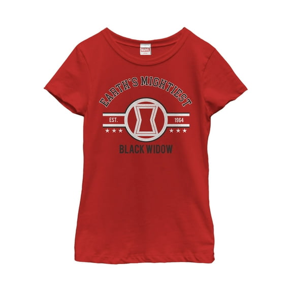 Girl's Marvel Earth's Mightiest Widow Graphic Tee Red Medium