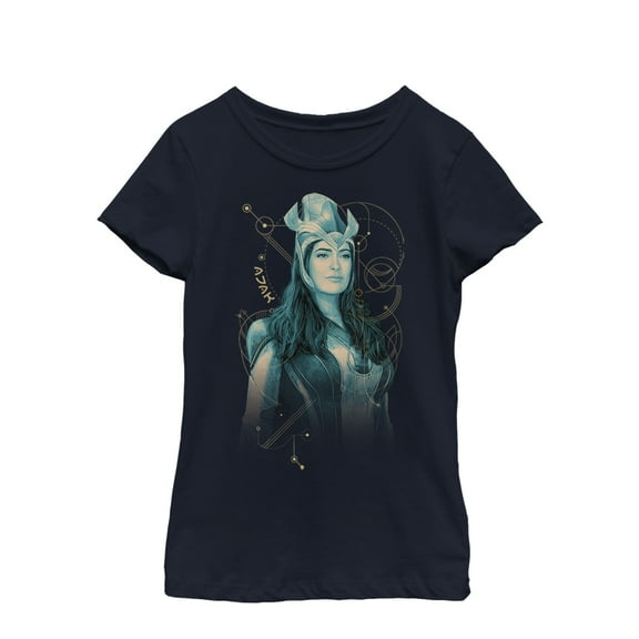 Girl's Marvel Eternals Ajak Graphic Tee Navy Blue X Small