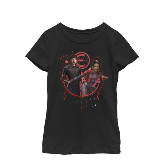 Girl's Marvel Eternals Druig and Makkari Duo  Graphic Tee Black Large