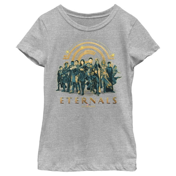 Girl's Marvel Eternals Group Shot  Graphic Tee Athletic Heather Small