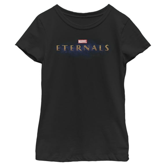 Girl's Marvel Eternals Movie Logo Graphic Tee Black Large