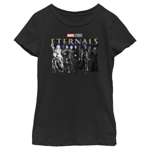 Girl's Marvel Eternals The Heroic Ten Graphic Tee Black X Small