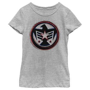 Girl's Marvel Falcon Logo  Graphic Tee Athletic Heather Small
