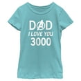 thumbnail image 1 of Girl's Marvel Father's Day I Love You 3000  Graphic Tee Tahiti Blue Medium, 1 of 4