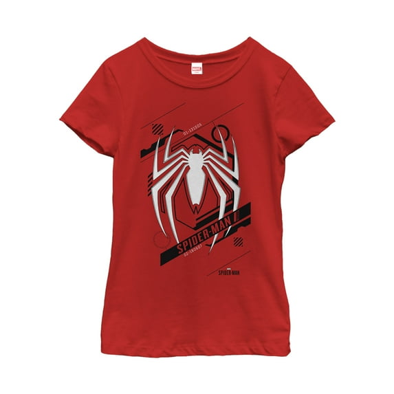 Girl's Marvel Gamerverse Spider-Man Symbol Graphic Tee Red Large