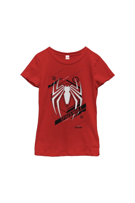 Girl's Marvel Gamerverse Spider-Man Symbol Graphic Tee Red Medium