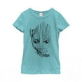 thumbnail image 1 of Girl's Marvel Guardians of the Galaxy Vol. 2 Groot Face  Graphic Tee Tahiti Blue X Large, 1 of 3