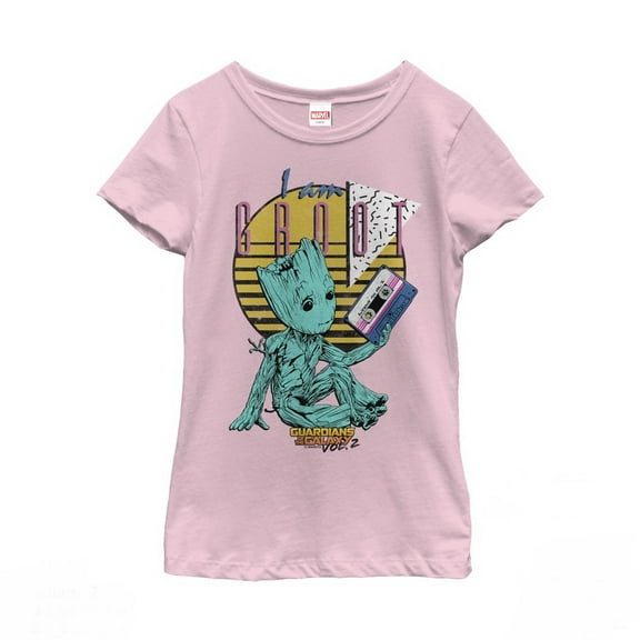 Girl's Marvel Guardians of the Galaxy Vol. 2 Groot Tape  Graphic Tee Light Pink Medium