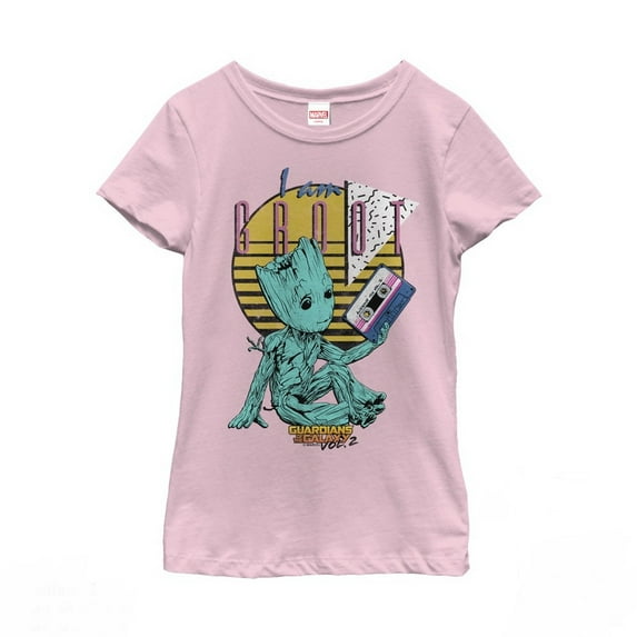 Girl's Marvel Guardians of the Galaxy Vol. 2 Groot Tape Graphic Tee Light Pink Small