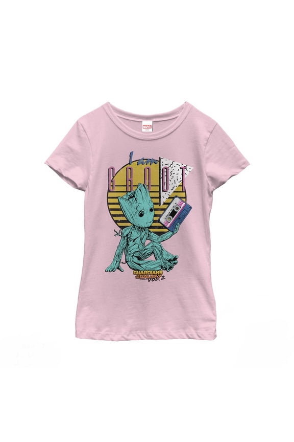 Girl's Marvel Guardians of the Galaxy Vol. 2 Groot Tape  Graphic Tee Light Pink X Small