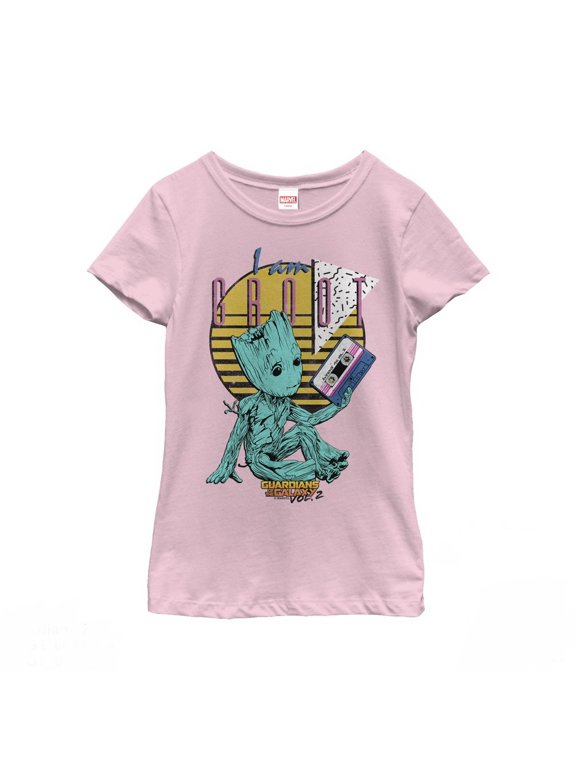 Girl's Marvel Guardians of the Galaxy Vol. 2 Groot Tape Graphic Tee Light Pink X Small